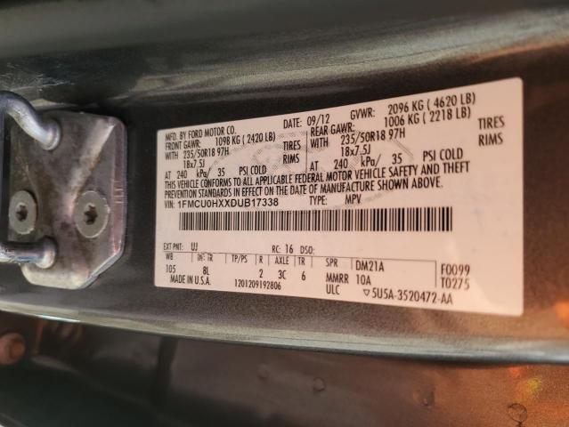 2013 Ford Escape მანქანა იყიდება აუქციონზე, vin: 1FMCU0HXXDUB17338, აუქციონის ნომერი: 60631776