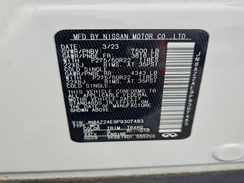 61046956 :رقم المزاد ، JN8AZ2AE9P9307483 vin ، 2023 Infiniti Qx80 مزاد بيع