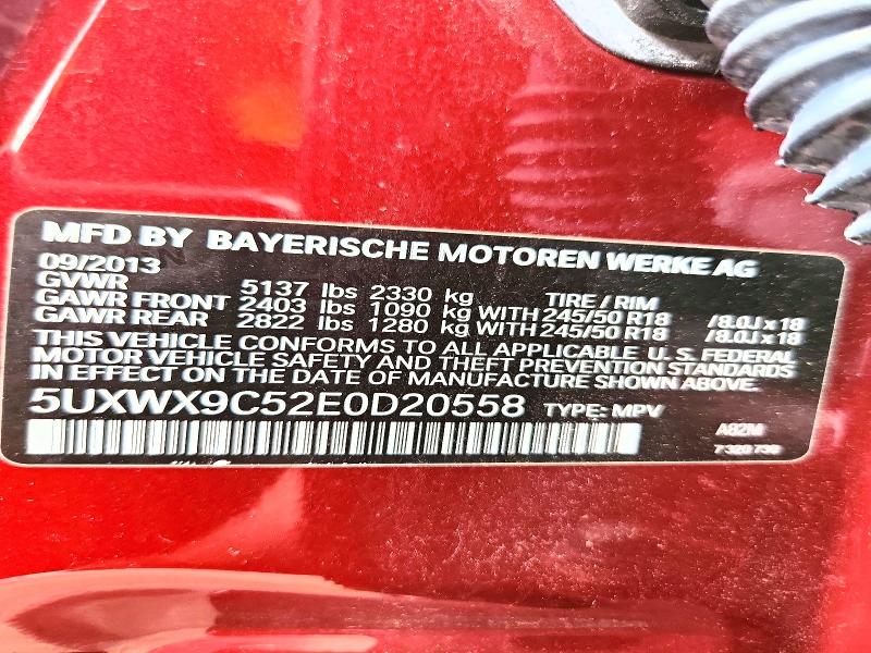 60833326 :رقم المزاد ، 5UXWX9C52E0D20558 vin ، 2014 Bmw X3 مزاد بيع