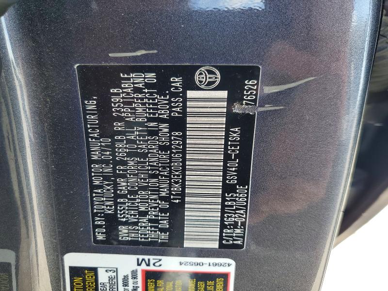 63398486 :رقم المزاد ، 4T1BK3EK0BU612978 vin ، 2011 Toyota Camry مزاد بيع