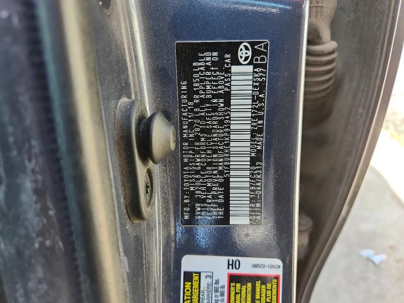 61984566 :رقم المزاد ، 5YFBURHE1KP919452 vin ، 2019 Toyota Corolla مزاد بيع