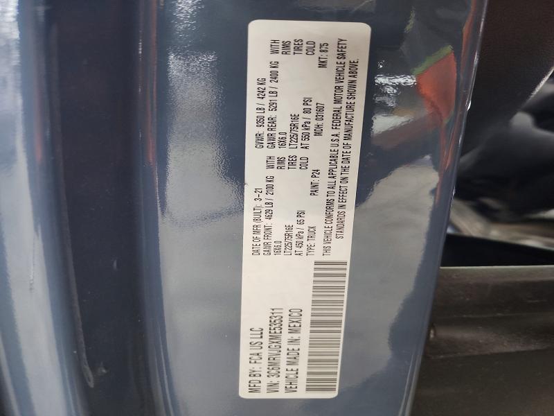 Продажа на аукционе авто 2021 Ram Promaster 3500, vin: 3C6MRVJGXME535311, номер лота: 60793356