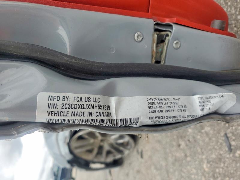 2021 Dodge Charger მანქანა იყიდება აუქციონზე, vin: 2C3CDXGJXMH657919, აუქციონის ნომერი: 60740446