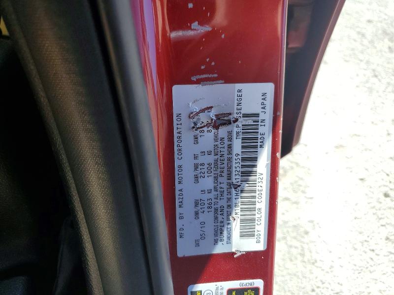 62120016 :رقم المزاد ، JM1BL1H6XA1325359 vin ، 2010 Mazda 3 مزاد بيع