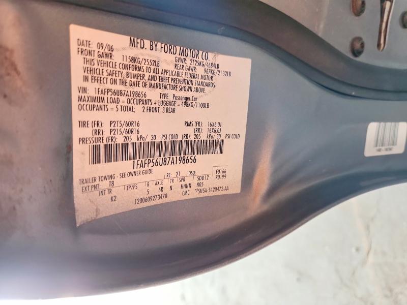Продажа на аукционе авто 2007 Ford Taurus, vin: 1FAFP56U87A198656, номер лота: 60062706