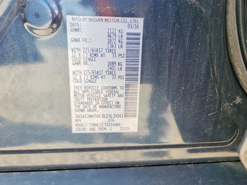 Продажа на аукционе авто 2016 Nissan Rogue, vin: 5N1AT2MV7GC826300, номер лота: 62628776