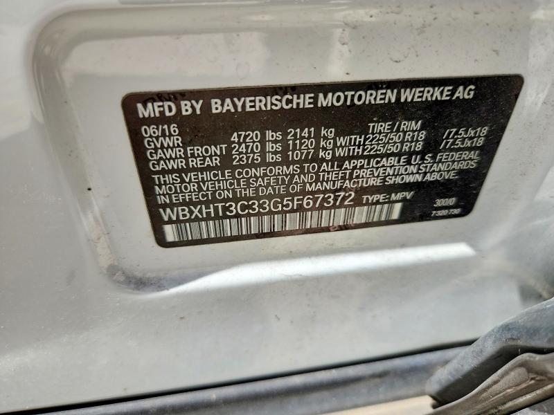 Aukcja sprzedaży 2016 Bmw X1, vin: WBXHT3C33G5F67372, numer aukcji: 62050006