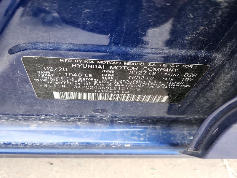 Aukcja sprzedaży 2020 Hyundai Accent, vin: 3KPC24A68LE121579, numer aukcji: 62343606