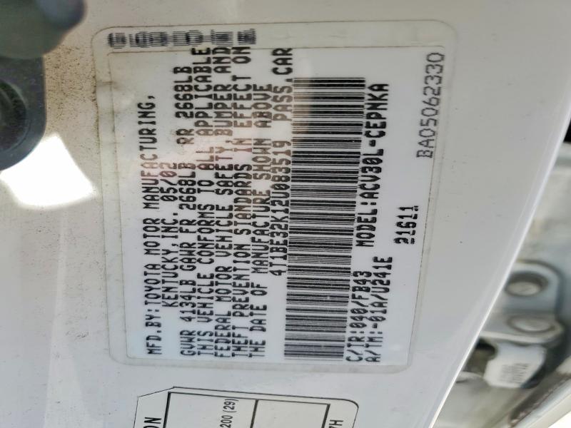 62252666 :رقم المزاد ، 4T1BE32K12U083519 vin ، 2002 Toyota Camry مزاد بيع