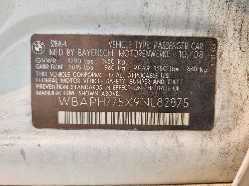Продаж на аукціоні авто 2009 Bmw 328, vin: WBAPH775X9NL82875, номер лоту: 61111326