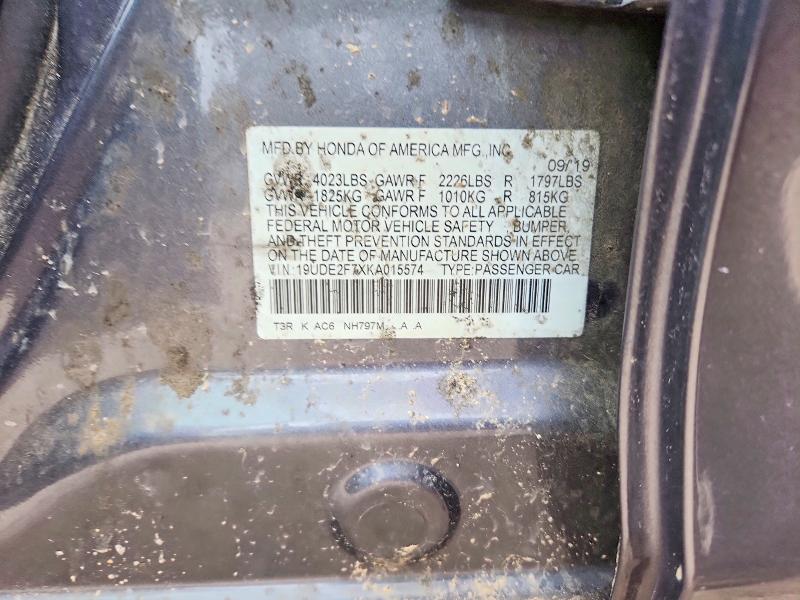 Aukcja sprzedaży 2019 Acura Ilx, vin: 19UDE2F7XKA015574, numer aukcji: 62139996
