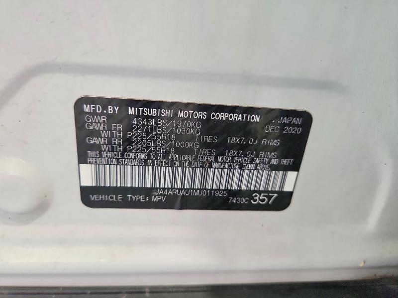 Продаж на аукціоні авто 2021 Mitsubishi Outlander Sport, vin: JA4ARUAU1MU011925, номер лоту: 62783916