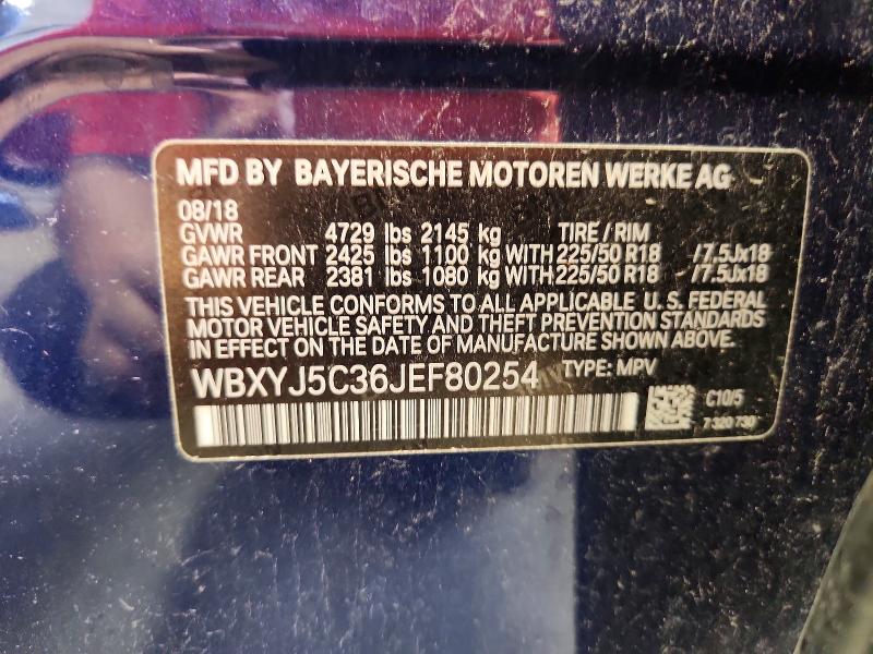 61425276 :رقم المزاد ، WBXYJ5C36JEF80254 vin ، 2018 Bmw X2 مزاد بيع