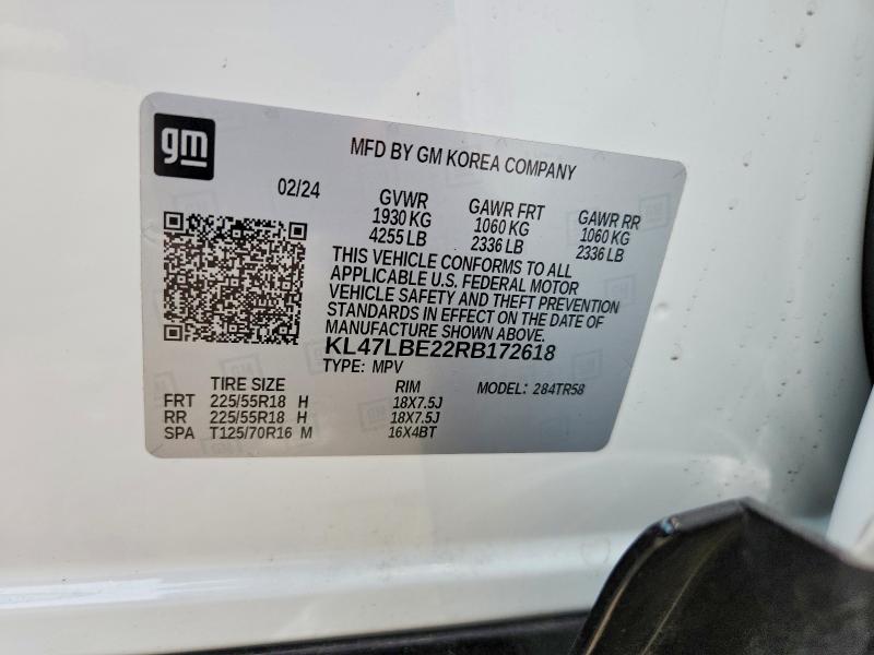 2024 Buick Envista მანქანა იყიდება აუქციონზე, vin: KL47LBE22RB172618, აუქციონის ნომერი: 61863986