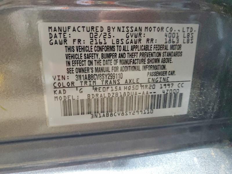 Продажа на аукционе авто 2025 Nissan Sentra, vin: 3N1AB8CV8SY299110, номер лота: 61011316