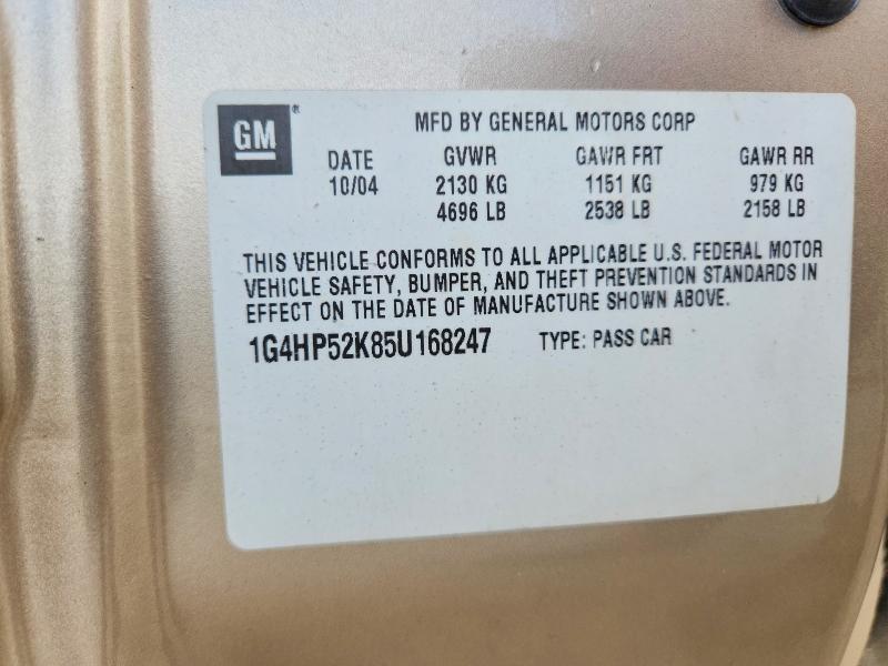 2005 Buick Lesabre მანქანა იყიდება აუქციონზე, vin: 1G4HP52K85U168247, აუქციონის ნომერი: 60650946