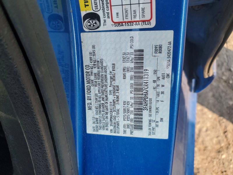 Продажа на аукционе авто 2012 Ford Fusion, vin: 3FAHP0HA7CR411319, номер лота: 61352326