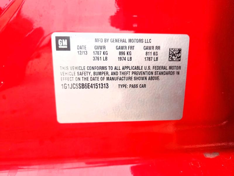 Продаж на аукціоні авто 2014 Chevrolet Sonic, vin: 1G1JC5SB6E4151313, номер лоту: 61278706