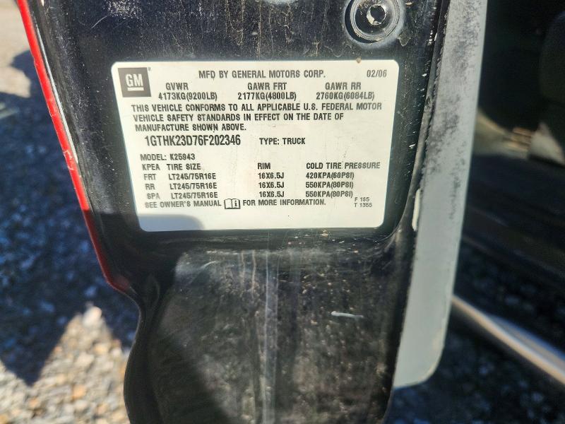 58847906 :رقم المزاد ، 1GTHK23D76F202346 vin ، 2006 Gmc Sierra مزاد بيع