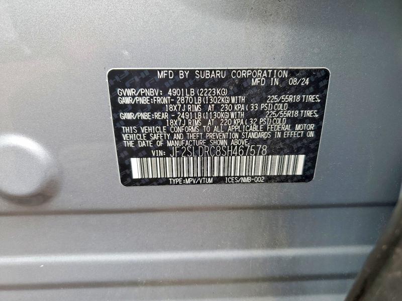 59390696 :رقم المزاد ، JF2SLDRC8SH467578 vin ، 2025 Subaru Forester مزاد بيع