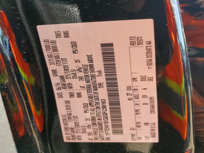 Продаж на аукціоні авто 2016 Ford F150, vin: 1FTEW1EG2GFC56163, номер лоту: 62142576