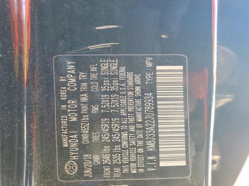 61872836 :رقم المزاد ، KM8J33A22JU789934 vin ، 2018 Hyundai Tucson مزاد بيع