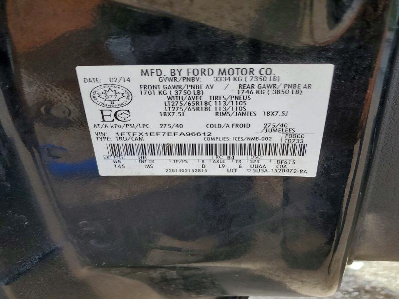 Продажа на аукционе авто 2014 Ford F150, vin: 1FTFX1EF7EFA96612, номер лота: 60117076