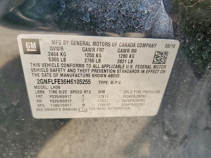 2017 Chevrolet Equinox მანქანა იყიდება აუქციონზე, vin: 2GNFLFE36H6105255, აუქციონის ნომერი: 85977745