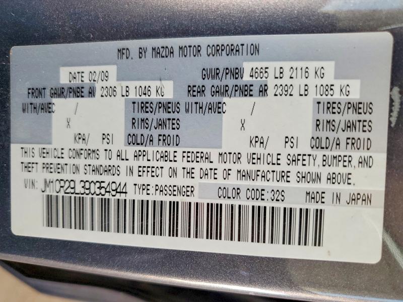 Продаж на аукціоні авто 2009 Mazda 5, vin: JM1CR29L390354944, номер лоту: 59392486