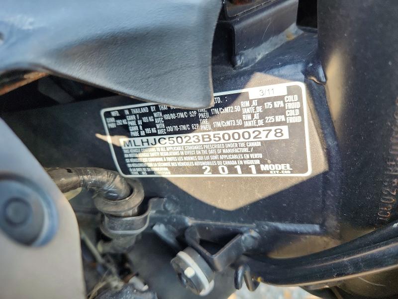 2011 Honda Cbr125 მანქანა იყიდება აუქციონზე, vin: MLHJC5023B5000278, აუქციონის ნომერი: 62341816