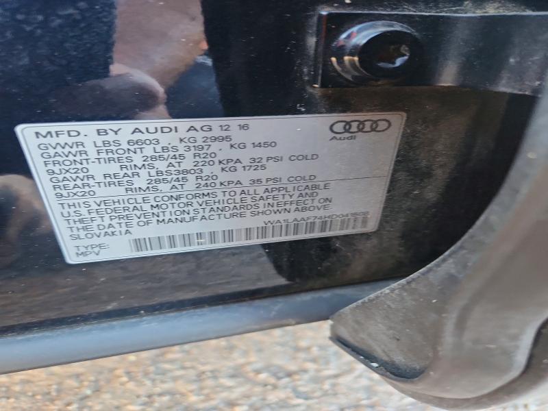 Aukcja sprzedaży 2017 Audi Q7, vin: WA1LAAF74HD041508, numer aukcji: 63383976