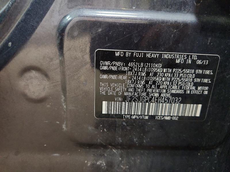 Aukcja sprzedaży 2014 Subaru Forester, vin: JF2SJGPC4EH457032, numer aukcji: 60896846