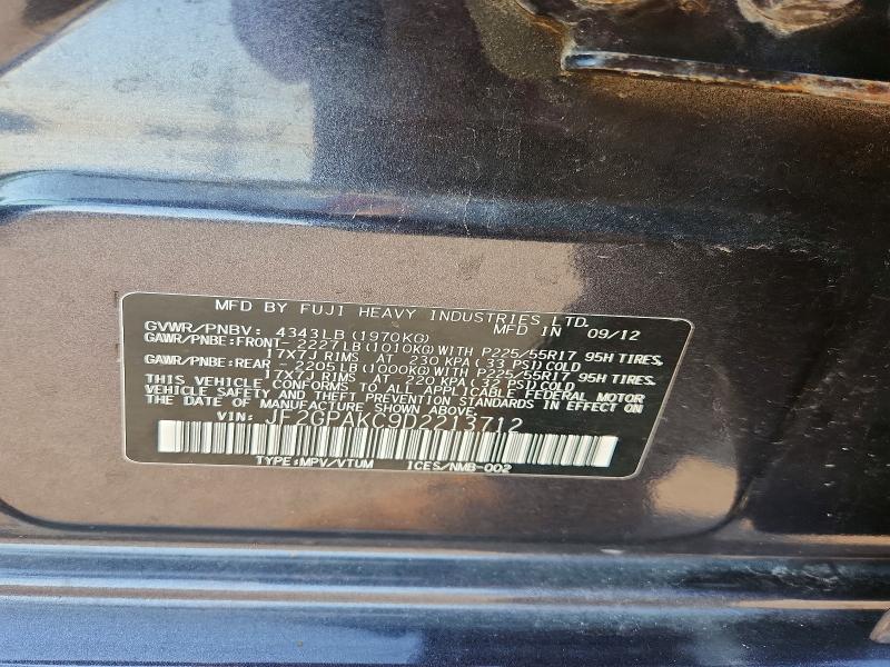 Продаж на аукціоні авто 2013 Subaru Xv Crosstrek, vin: JF2GPAKC9D2213712, номер лоту: 62256346