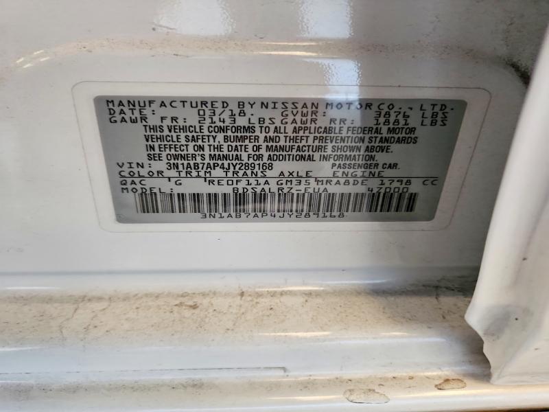 61956316 :رقم المزاد ، 3N1AB7AP4JY289168 vin ، 2018 Nissan Sentra مزاد بيع