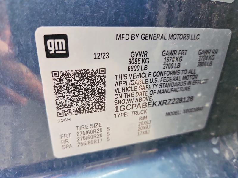 Продаж на аукціоні авто 2024 Chevrolet Silverado, vin: 1GCPABEKXRZ228128, номер лоту: 63213906