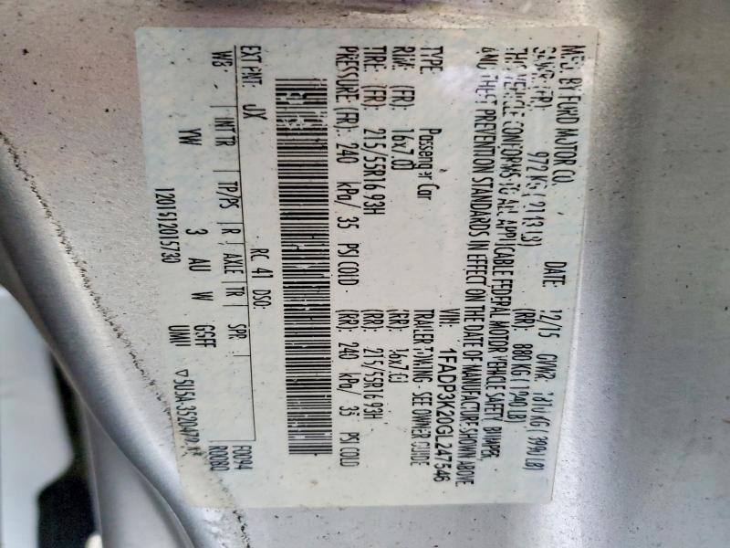 Aukcja sprzedaży 2016 Ford Focus, vin: 1FADP3K20GL247546, numer aukcji: 61398526