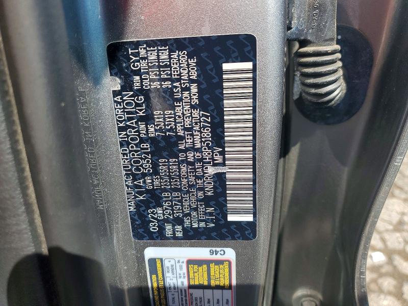 Aukcja sprzedaży 2023 Kia Sorento, vin: KNDRMDLH8P5186727, numer aukcji: 59270446