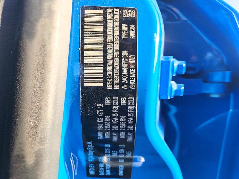 Продажа на аукционе авто 2015 Jeep Renegade, vin: ZACCJAAH0FPC10394, номер лота: 61699316