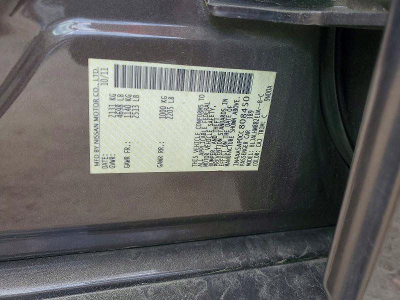 Продаж на аукціоні авто 2012 Nissan Maxima, vin: 1N4AA5AP0CC808450, номер лоту: 60456996