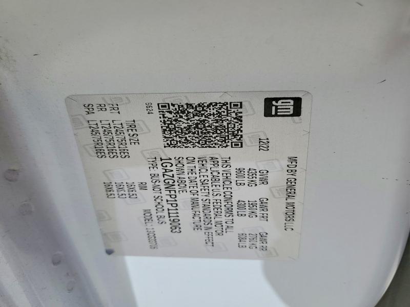 58982686 :رقم المزاد ، 1GAZGNFP1P1119063 vin ، 2023 Chevrolet Express G3500 مزاد بيع