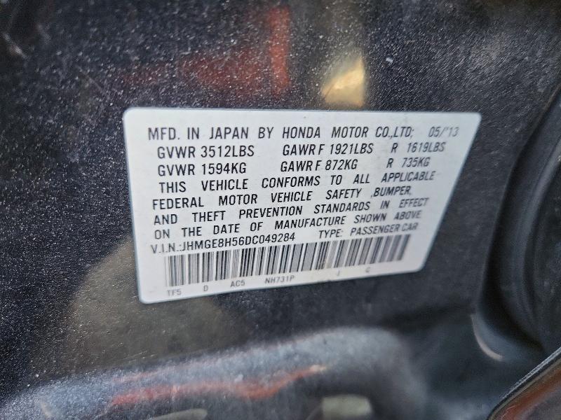 Продаж на аукціоні авто 2013 Honda Fit, vin: JHMGE8H56DC049284, номер лоту: 59913566