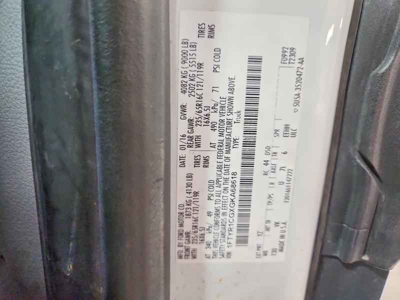 Aukcja sprzedaży 2016 Ford Transit, vin: 1FTYR1CGXGKA68618, numer aukcji: 57916276