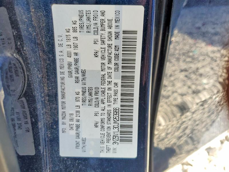 Продажа на аукционе авто 2018 Mazda 3, vin: 3MZBN1L30JM253966, номер лота: 59121186