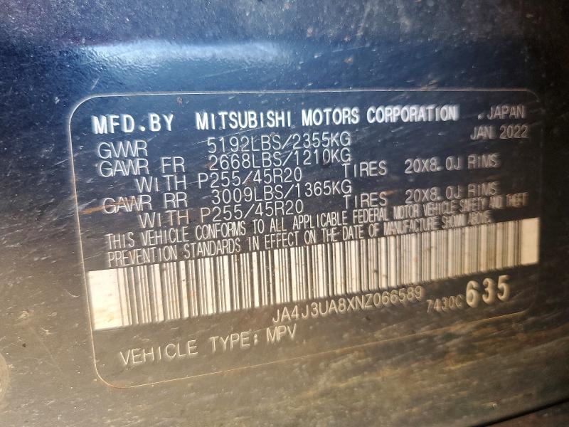Aukcja sprzedaży 2022 Mitsubishi Outlander, vin: JA4J3UA8XNZ066589, numer aukcji: 61136886