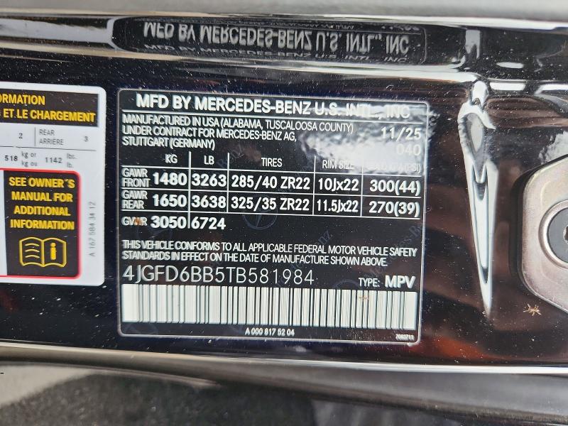 59345556 :رقم المزاد ، 4JGFD6BB5TB581984 vin ، 2026 Mercedes-benz Gle Coupe مزاد بيع