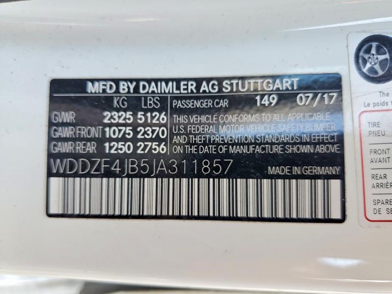 Aukcja sprzedaży 2018 Mercedes-benz E, vin: WDDZF4JB5JA311857, numer aukcji: 61988536