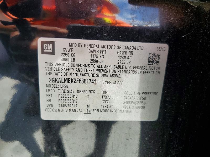 60859256 :رقم المزاد ، 2GKALMEK2F6381741 vin ، 2015 Gmc Terrain مزاد بيع