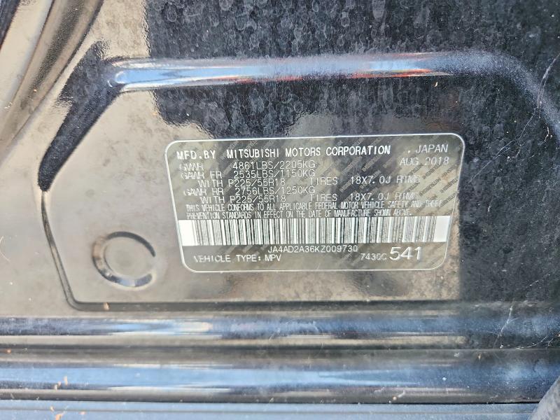 Продажа на аукционе авто 2019 Mitsubishi Outlander, vin: JA4AD2A36KZ009730, номер лота: 62318666