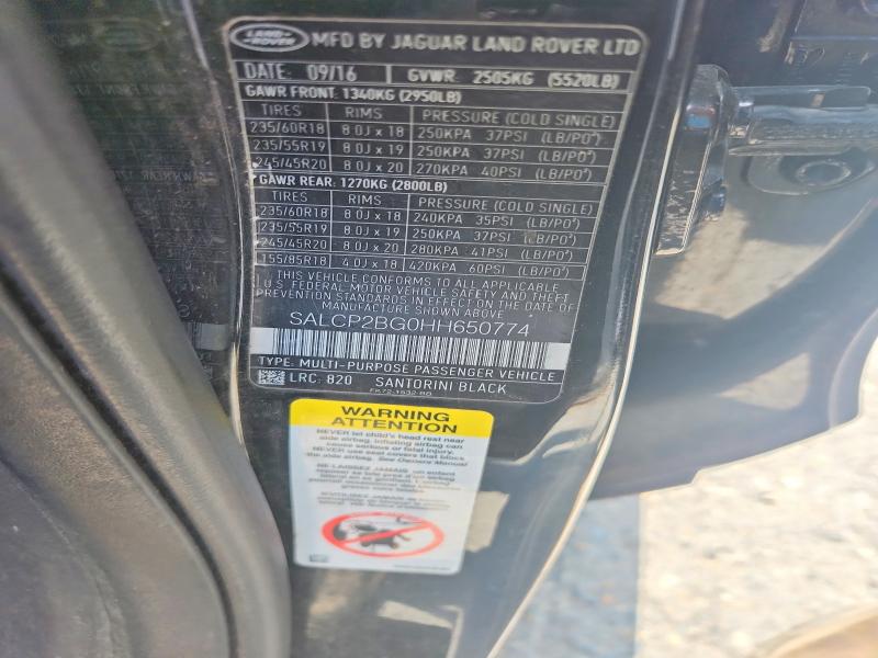 Продажа на аукционе авто 2017 Land Rover Discovery Sport, vin: SALCP2BG0HH650774, номер лота: 60157066