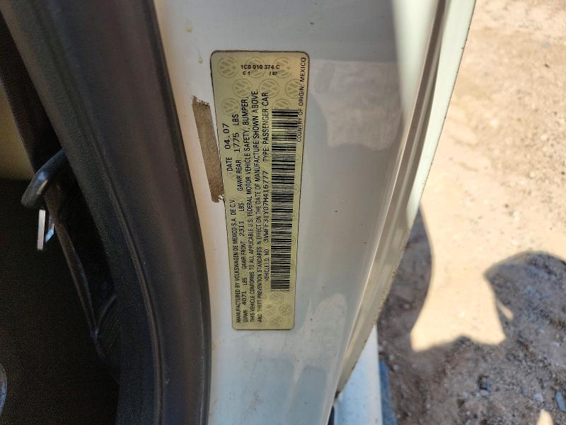 59893286 :رقم المزاد ، 3VWFF31Y07M416777 vin ، 2007 Volkswagen New Beetle مزاد بيع